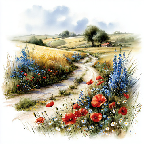 Wandbild sommer landschaft - wandbild,