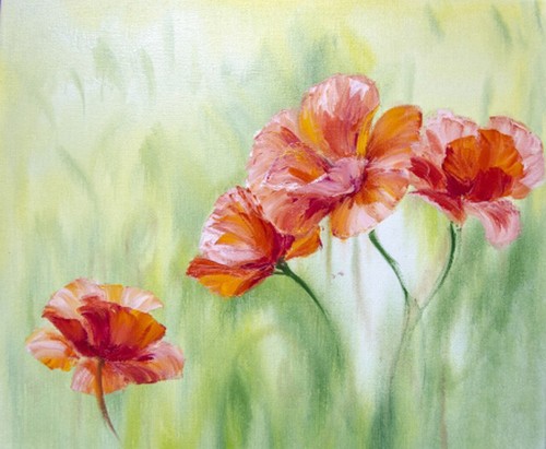 Wandbild mohnblumen - wandbild:,