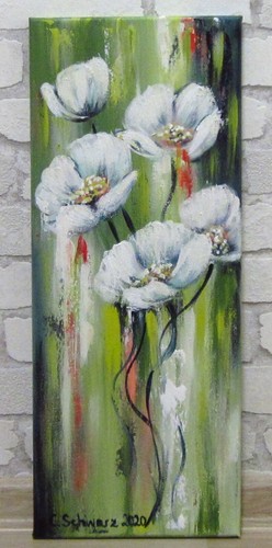 White flowers 20x50cm - white,