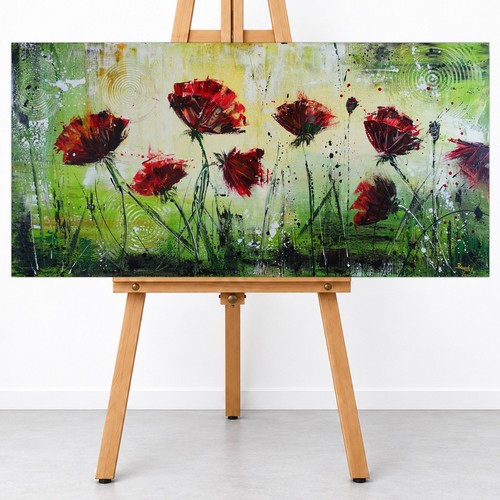 Abstraktes mohnblumenbild rot - abstraktes,