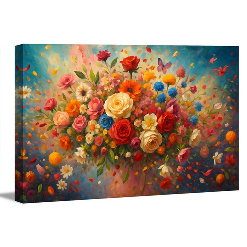 Bilder leinwand bunte blumen - leinwand,