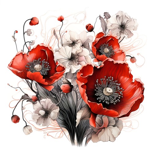 Wandbild mohnblumen deko bild - wandbild,