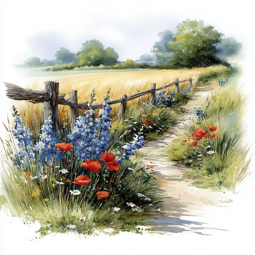 Wandbild sommer landschaft - wandbild,