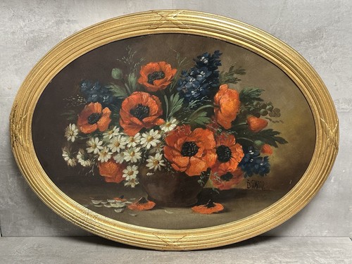 Ovales mohn blumen stillleben - mohn,