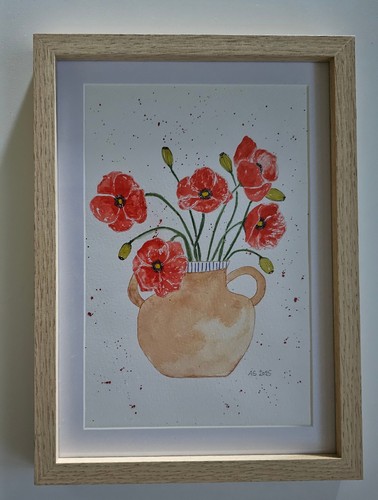 Aquarell bild mohnblumen mit - aquarell-bild,