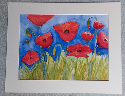Aquarell bild mohnblumen - aquarell, "mohnblumen"