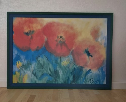Gerahmtes mohnblumen bild - gerahmtes,