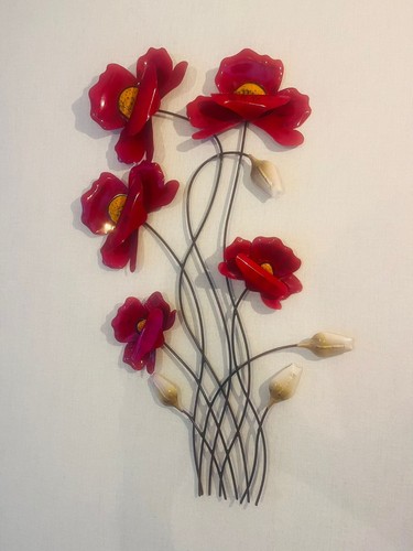Wandbild mohnblumen metall - wandbild,