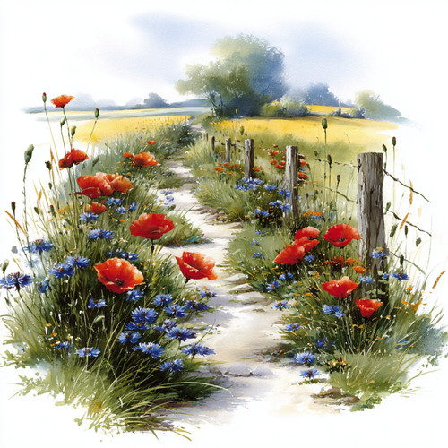 Wandbild sommer landschaft - wandbild,