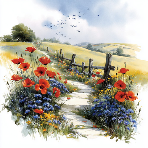 Wandbild sommer landschaft - sommer,