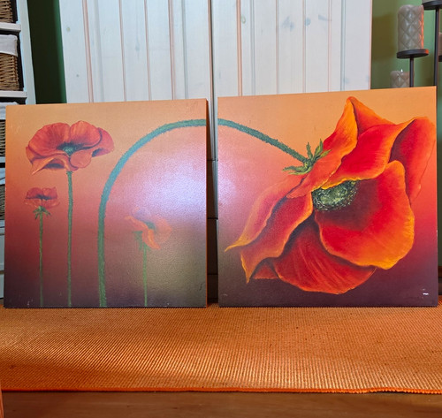 Wandbild mohnblume blumenmotiv - mohnblume,